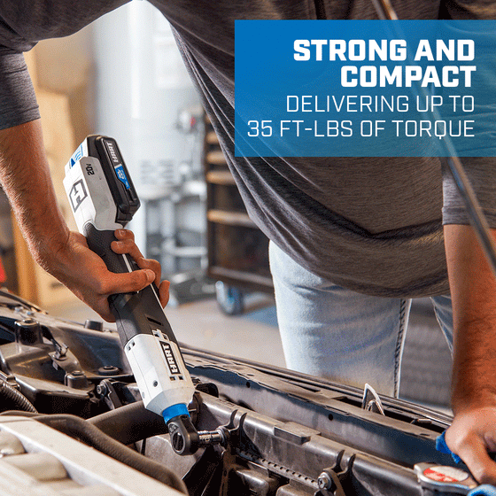 20V 3/8" Cordless Ratchet Kit - Strong and Compact Delivering up to 35 Ft-LBS of Torque
