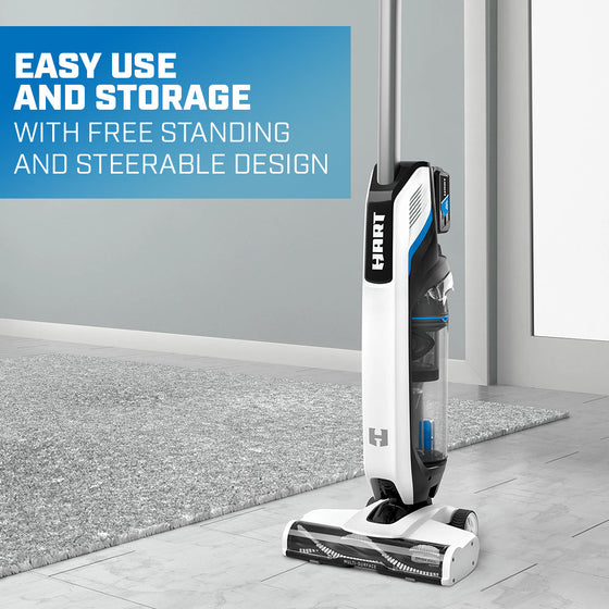 Easy use and storage with free standing and steerable design