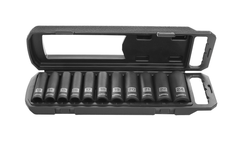 11 PC. 1/2" Metric Drive Deep Impact Sockets