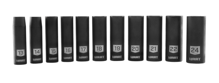 11 PC. 1/2" Metric Drive Deep Impact Sockets