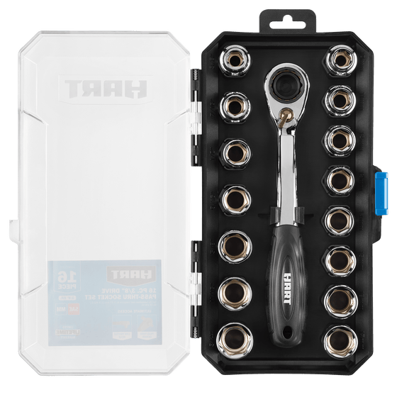 16 PC. 3/8" Drive Pass-Thru Socket Set