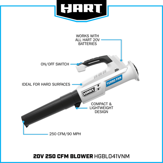 20V 250 CFM Cordless Blower Kit