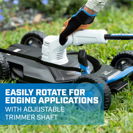 Easily rotate for edging applications with adjustable trimmer shaft